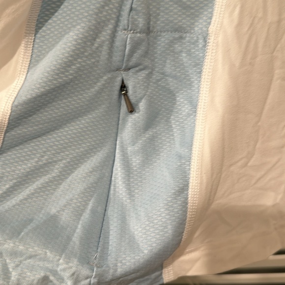 COLUMBIA ✨ Sun Protection Blue White Long Sleeve Running Workout Top Size Small - Picture 4 of 5